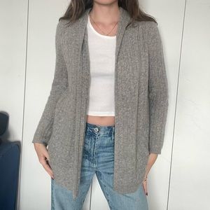White + Warren Gray Cashmere Women's Cardigan